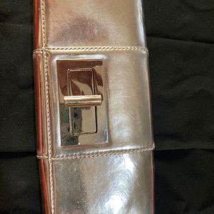 Banana republic silver clutch with silver chain